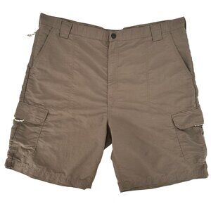 Wrangler Mens Brown Lightweight Outdoor Hiking Casual Nylon Cargo Shorts 44